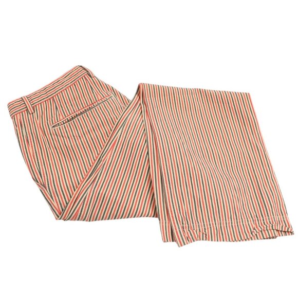 Dries Van Noten Striped Cotton Straight Leg Pants 46 Designer Tailored Trousers - Picture 3 of 7